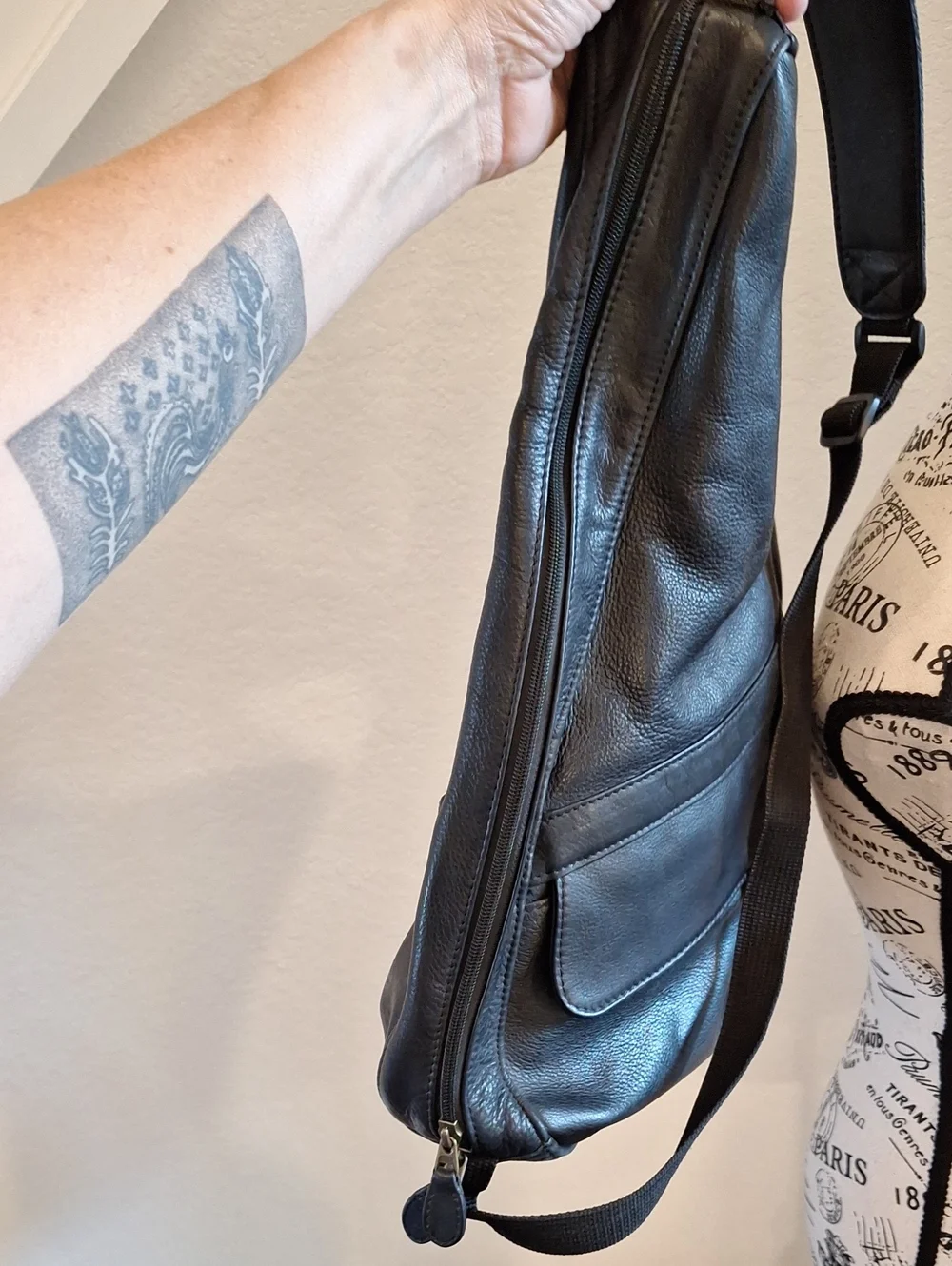 Vintage CP LL Bean x Ameribag Black Leather Healthy Sling Bag